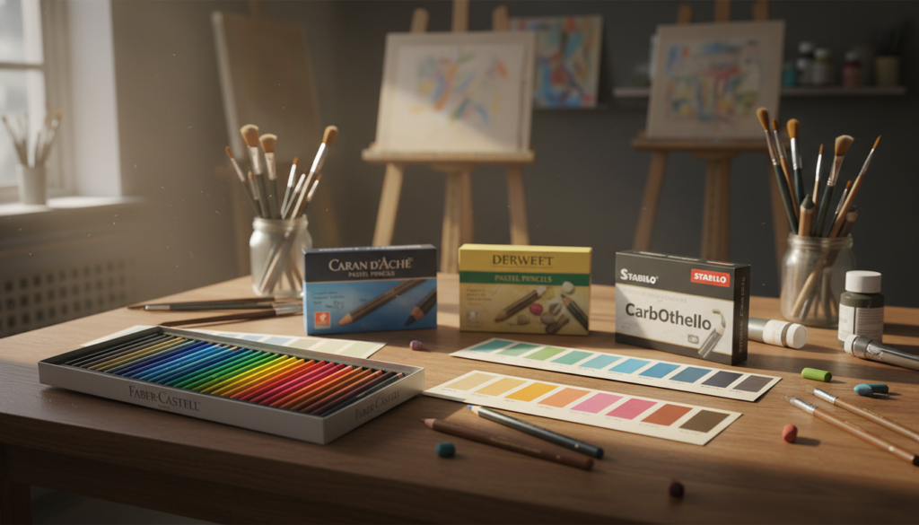Comparing different brands of pastel pencils