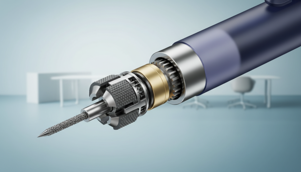 Durable mechanical pencil mechanism showing anti-breakage technology