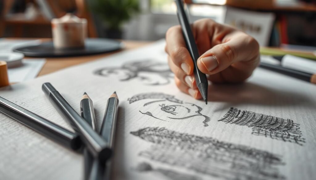 Innovative charcoal pencil textures