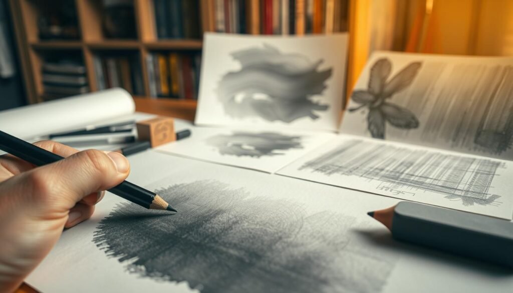 charcoal drawing techniques shading blending