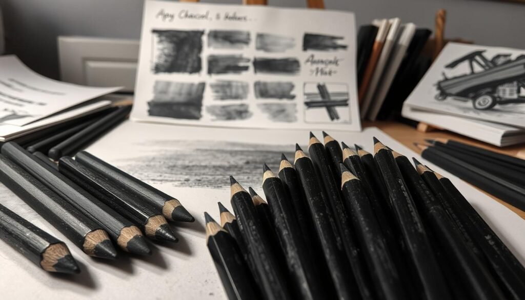 charcoal drawing techniques shading blending texture