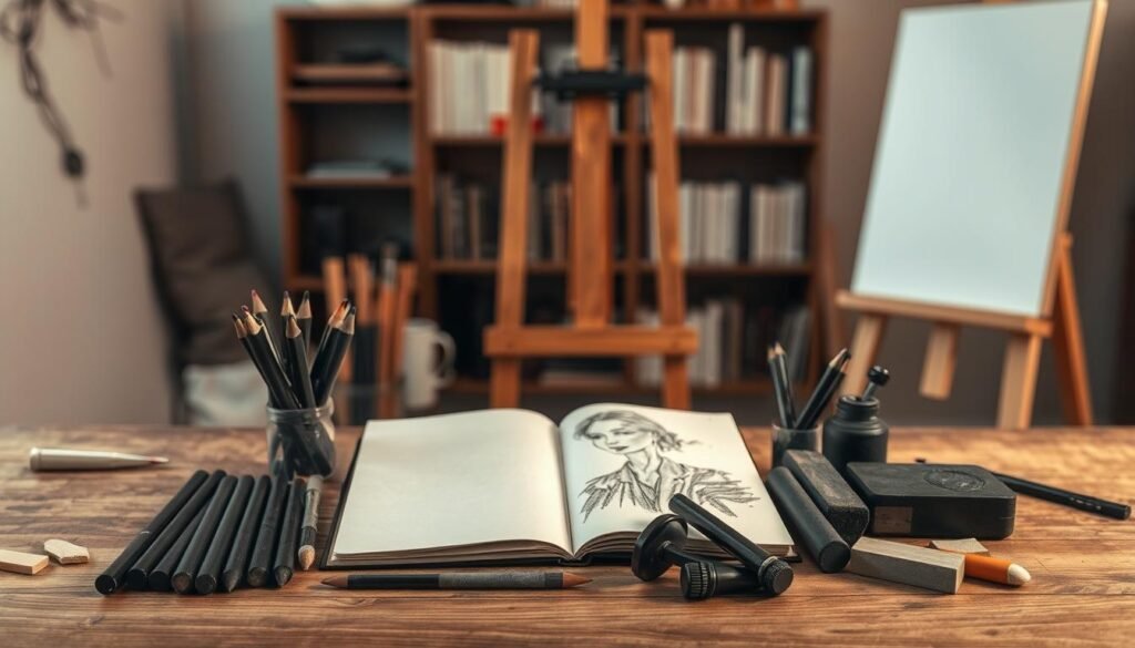 complete charcoal drawing supplies set