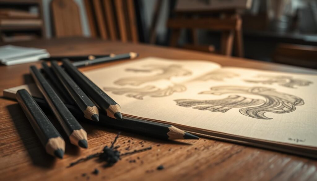 features of charcoal pencil set
