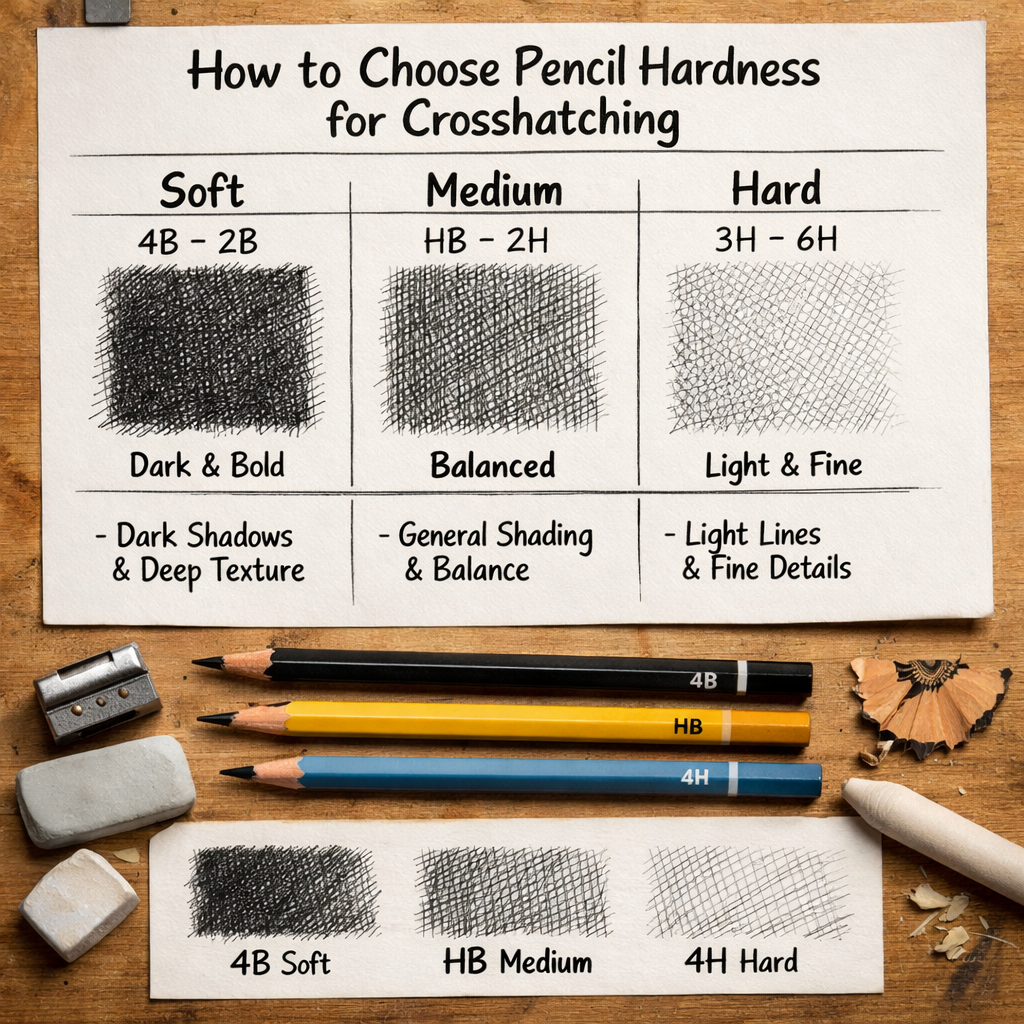 How To Choose Pencil Hardness For Crosshatching 1