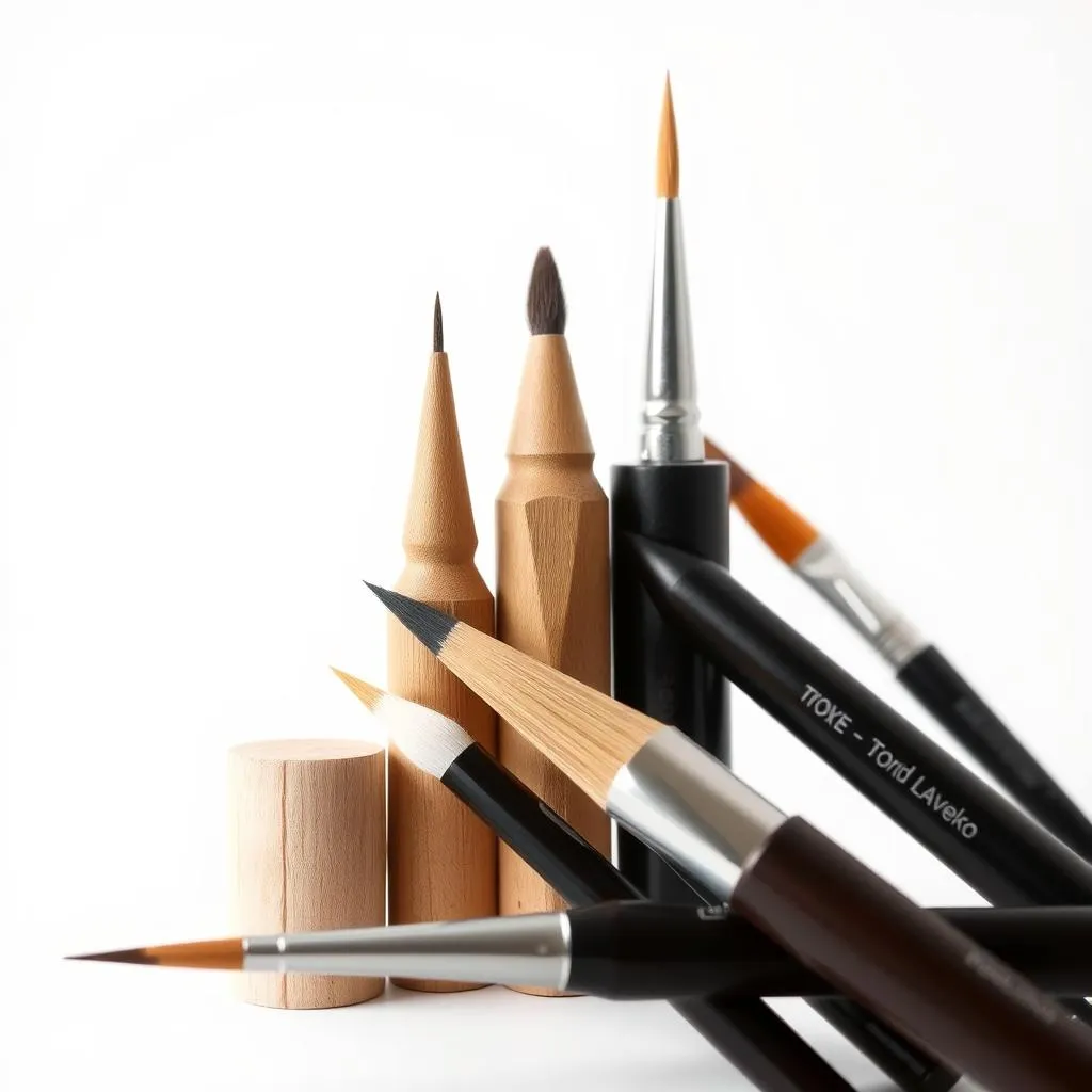 Blending stumps, tortillons, and blending brushes for pencil drawing