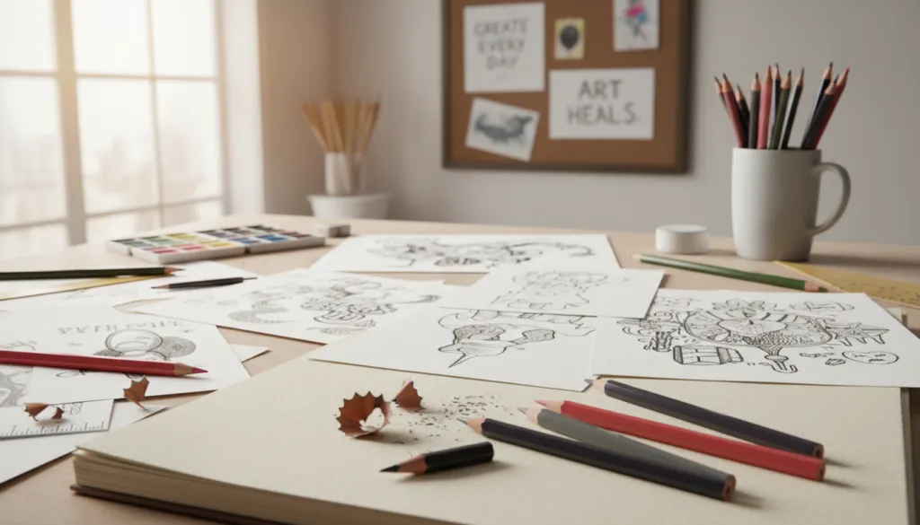 Creative projects with drawing pencils