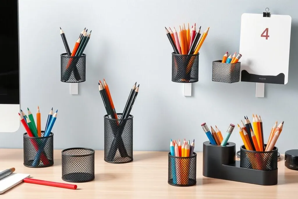 Desktop pencil holders and organizers for easy access
