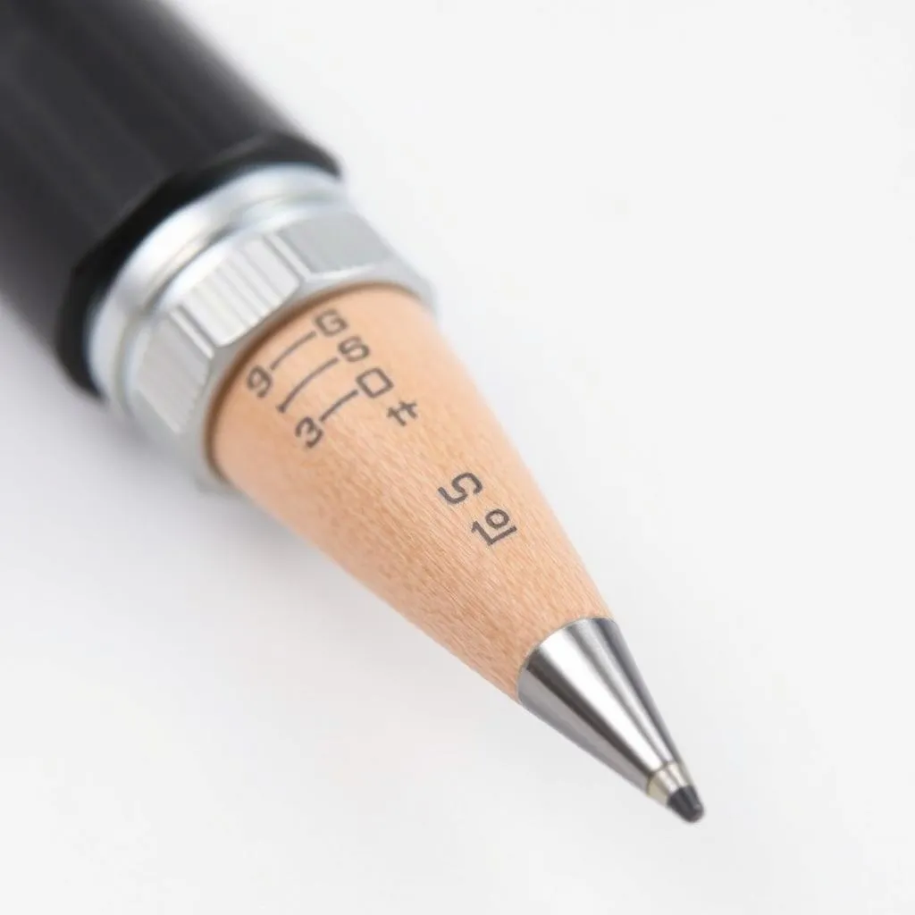 Drafting mechanical pencil with precision tip and measurement markings