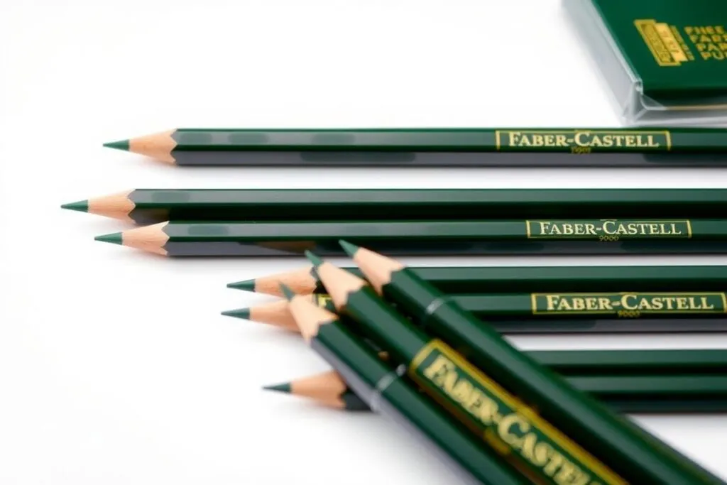 Faber-Castell 9000 graphite pencil set in their distinctive green packaging
