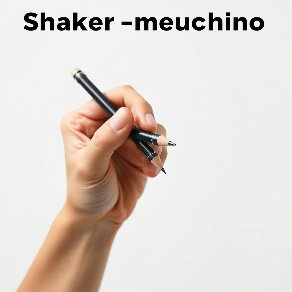 Shaker mechanical pencil being demonstrated with shaking motion