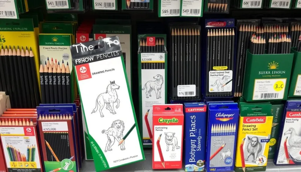 Various drawing pencil sets available for purchase in India with price tags