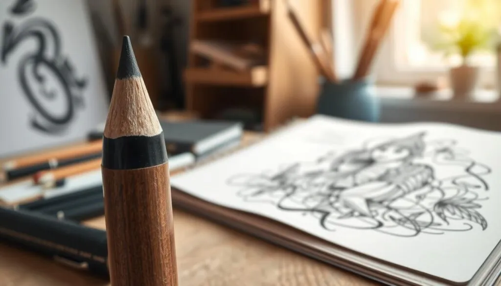 black charcoal pencil