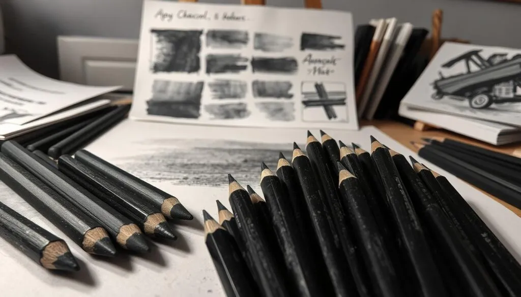 charcoal drawing techniques shading blending texture