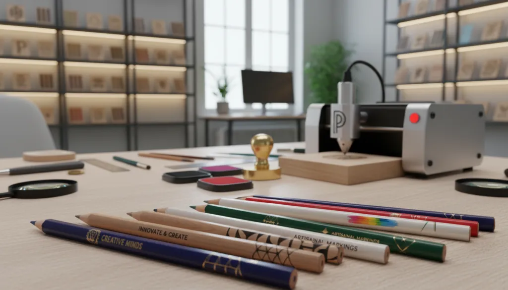 custom pencil branding and logo printing