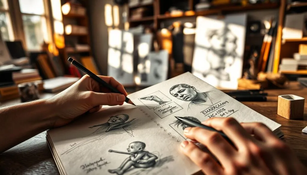 sketching and shading techniques with charcoal pencil