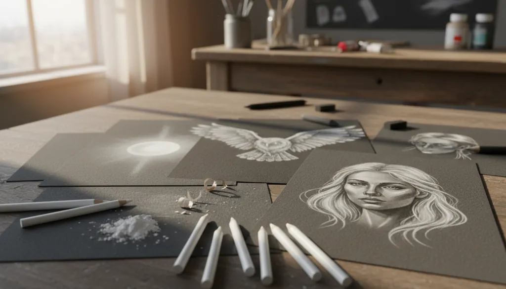 white charcoal pencil techniques