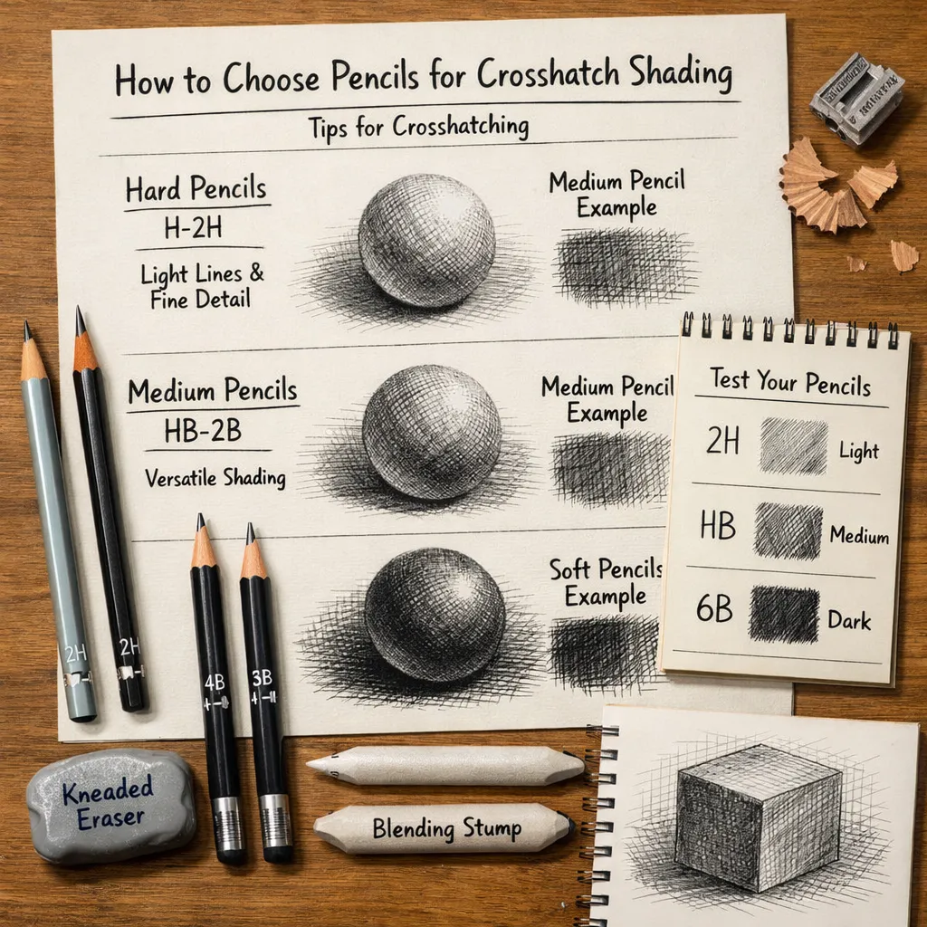 How To Choose Pencils For Crosshatch Shading 1