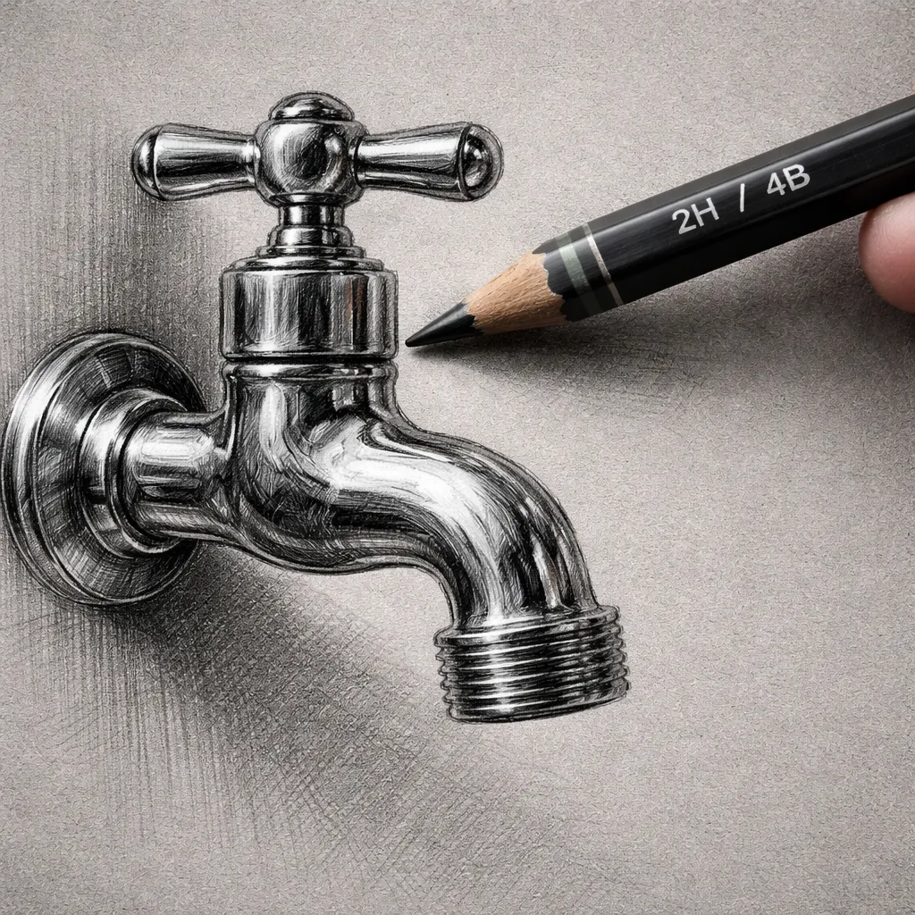 Best Drawing Pencils For Metal Texture Shading 1